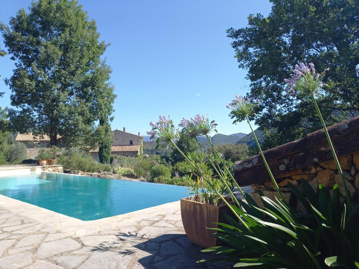 Gite En Cevennes Du Sud, Bergerie Restauree Au Rez De Jardin D'Une Bastide Avec Piscine, Vue Exceptionnelle, Authenticite Et Confort Saint-Laurent-le-Minier Dış mekan fotoğraf